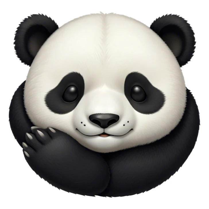 Meme-Worthy Cute Sleeping Panda Portrait Emoji, Head resting peacefully with a contented smile, showcasing a delightfully robust build and a luxuriously soft black and white Fur, eyes shut in a serene, restful nap, Simplified yet hilariously adorable features, highly detailed, glowing with a soft, drowsy light, high shine, relaxed and utterly lovable, stylized with an air of playful laziness, bright and heartwarming, soft glowing outline, capturing the essence of a comically sleepy panda, so meme-worthy it feels like it could instantly become the next viral sensation of adorable slumber! sticker