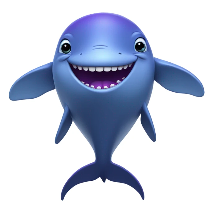 Blue whale purple, open mouth sticker