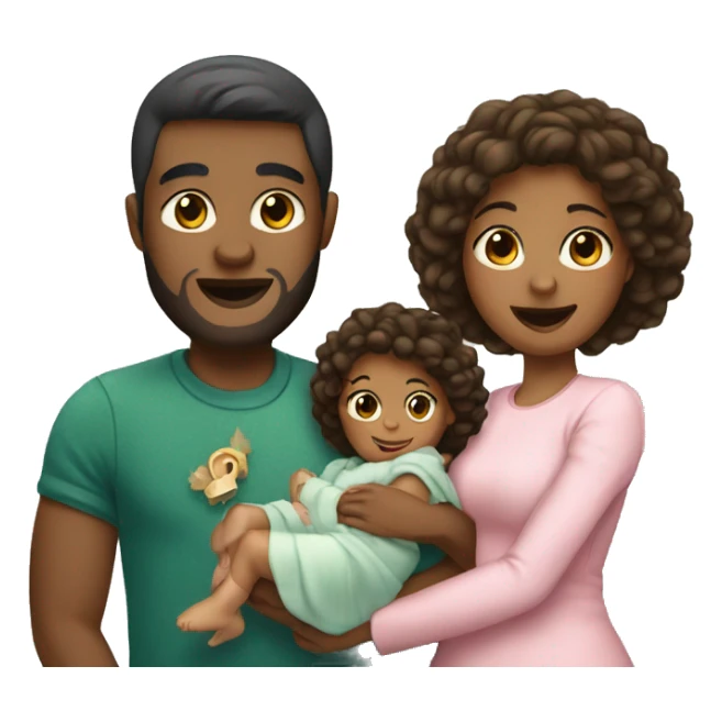 A couple with a Baby Girl on christmas sticker