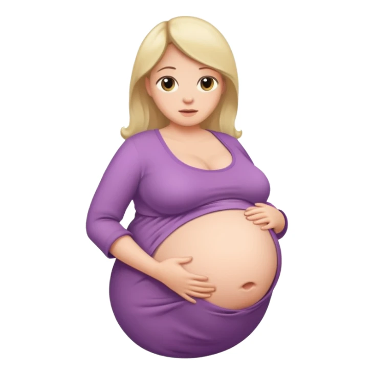 heavily pregnant woman with extremely abnormally huge overdue belly sticker