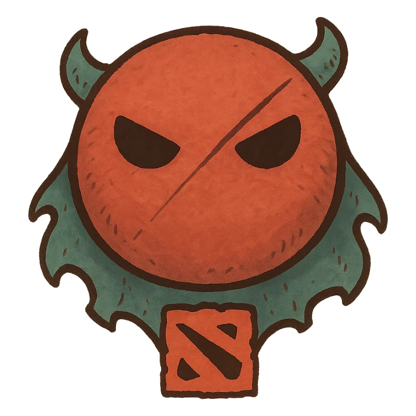 ghibli style emoji inspired by Dota 2, fantasy game style, no background sticker