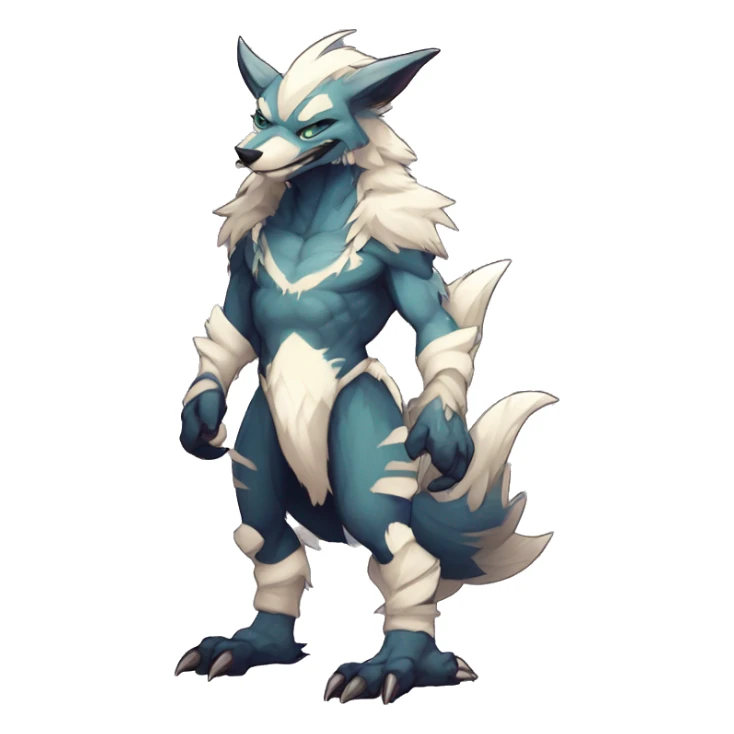 Cute Protogen-vernid-sergal-wickerbeast by griffsnuff & LiLaiRa & Falvie full body  sticker
