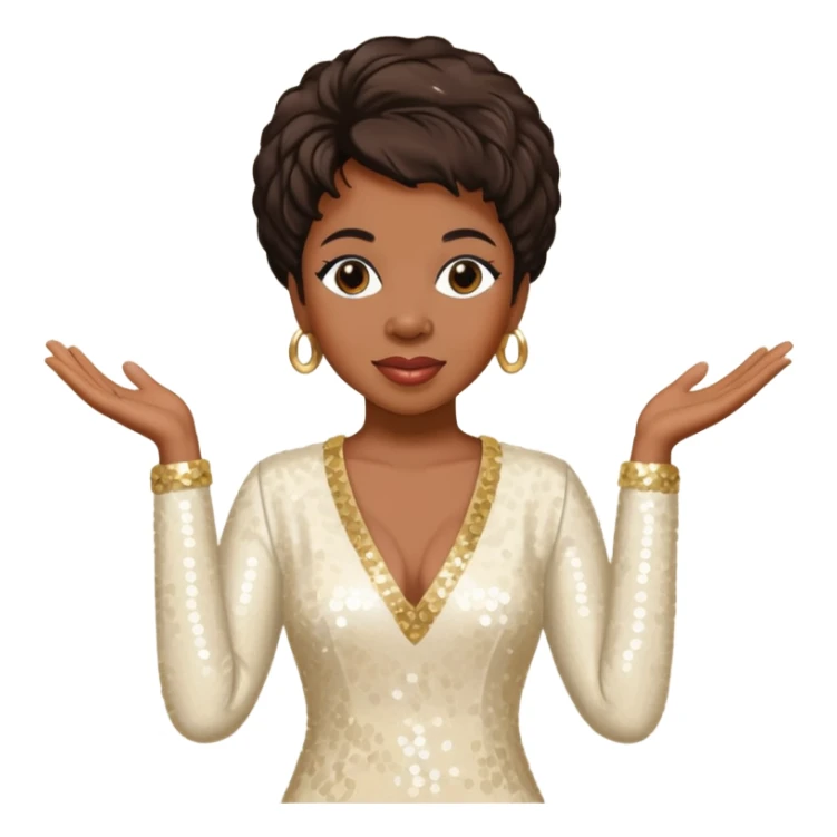 Gladys Knight with ivory sequin outfit sticker