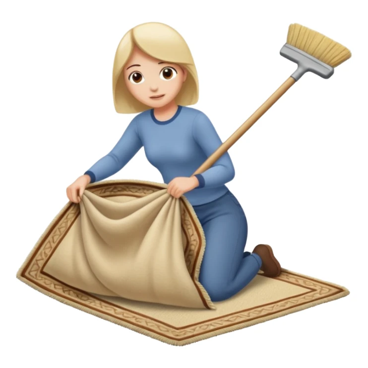 Lifting up a rug and sweeping  stuff under to hide things sticker