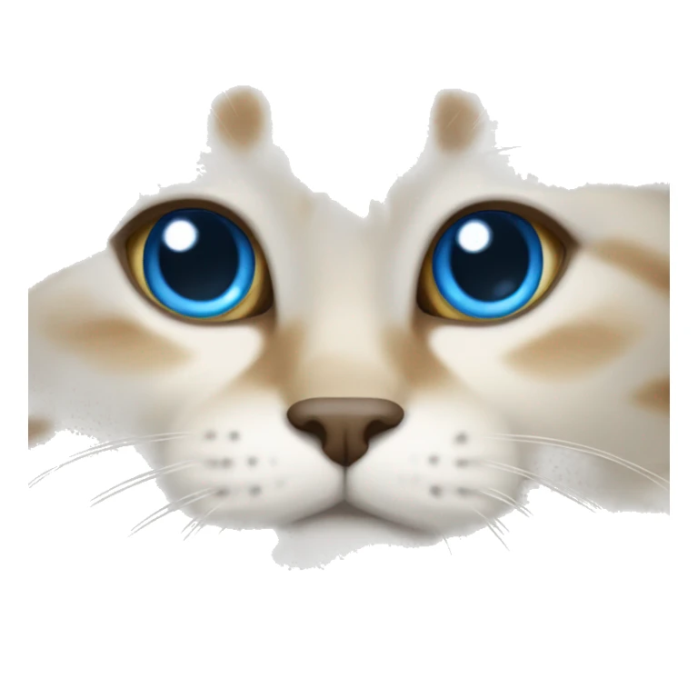 Scottish sheer cat with light brown to bright white fur color and blue eyes. sticker