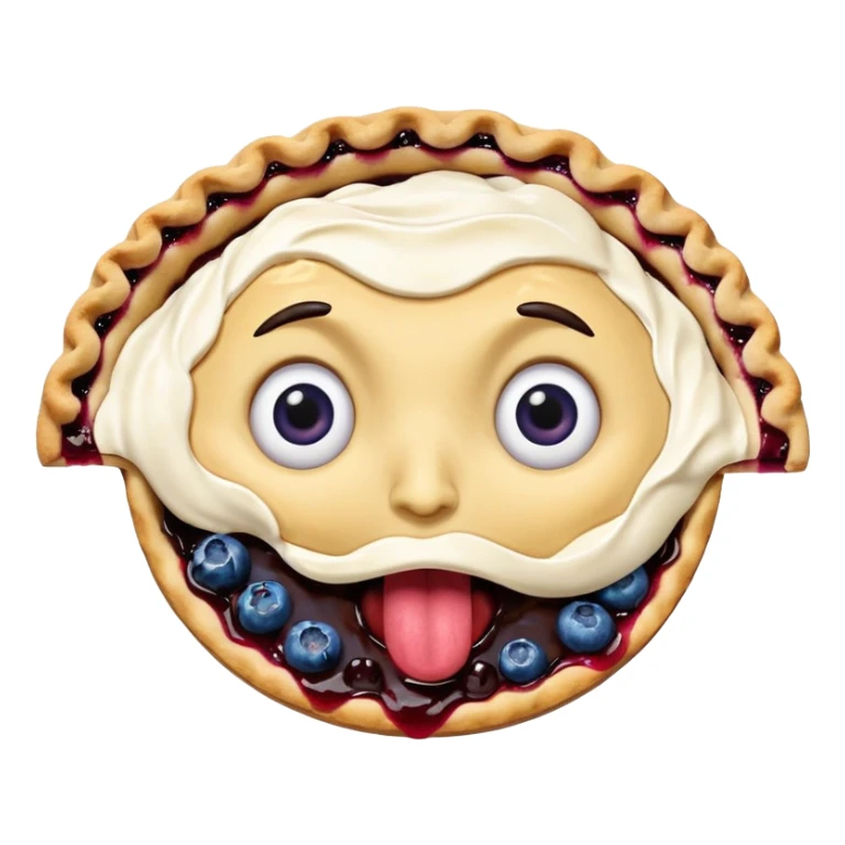 Piece of pie making crazy face sticker