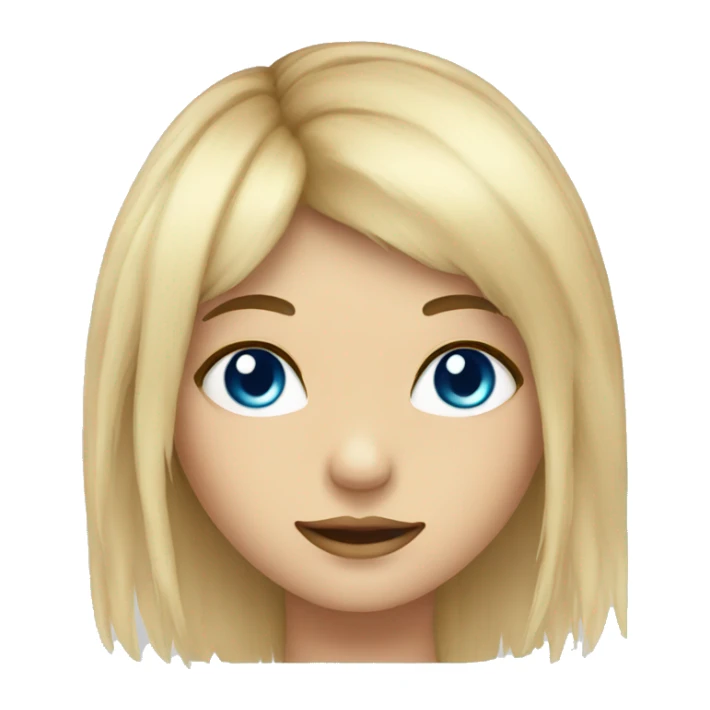 girl blue eyes with rainbow long hair with fringe  sticker