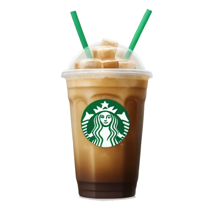 Starbuck ice coffee with ice cubes sticker