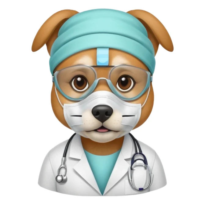 doctor dog Wearing Medical Mask sticker