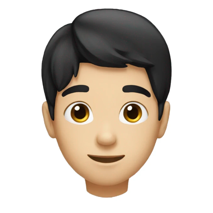 Long black hair boy sticker