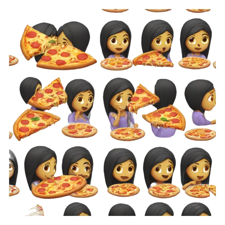 Sikh girl eating pizza sticker