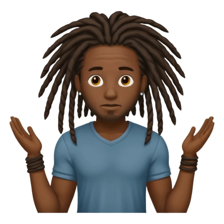 a somewhat strong black male with dreads standing up sticker