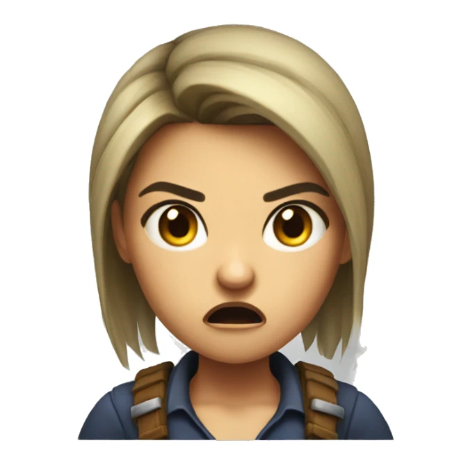 Angry gamer girl sticker