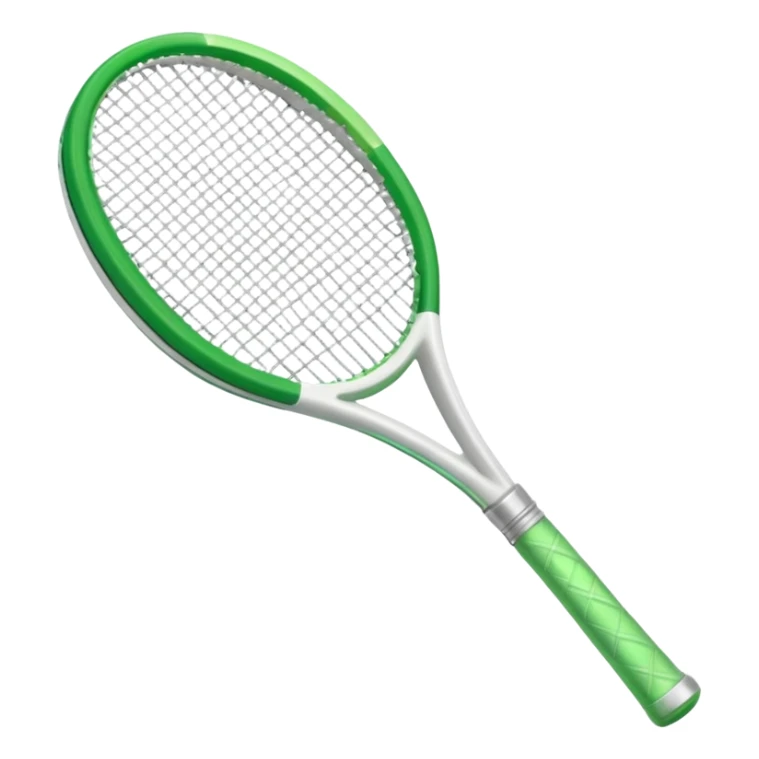white and green (more white) glass crystal tennis racket sticker