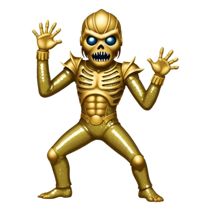 iron maiden monster eddie glamour sparkle dance sticker