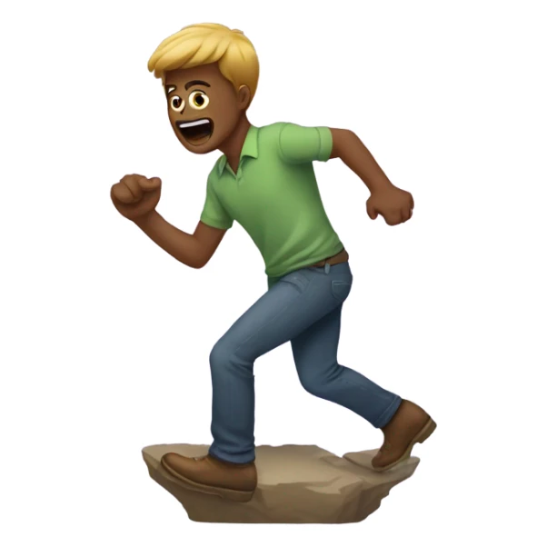 giant stepping on shrunken person sticker