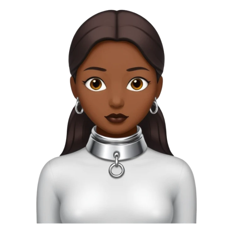 luxury fetish collar, silver chrome, smooth rounded metal, dominant erotic mood sticker