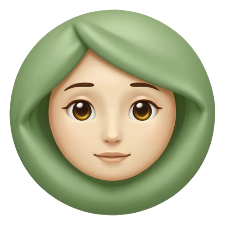 Minimal wellness emoji representing tighter skin and firmness,
subtle lifting effect, smooth contours, calm and natural,
no beauty or cosmetic symbols, soft sage green color palette sticker