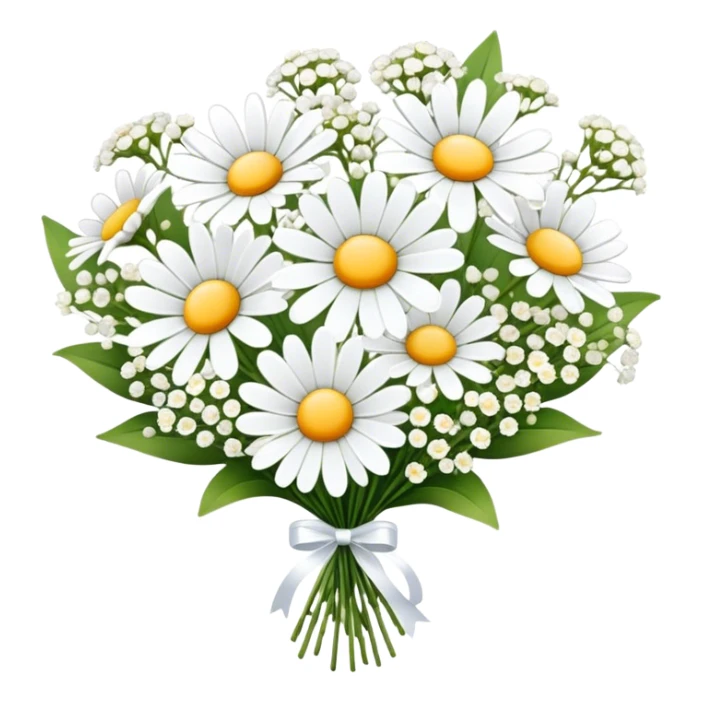 daisy and babies breath bouquet  sticker
