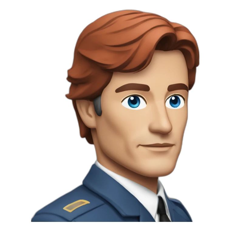 alain delon thirties space scientist blue eyes neat red hair sticker