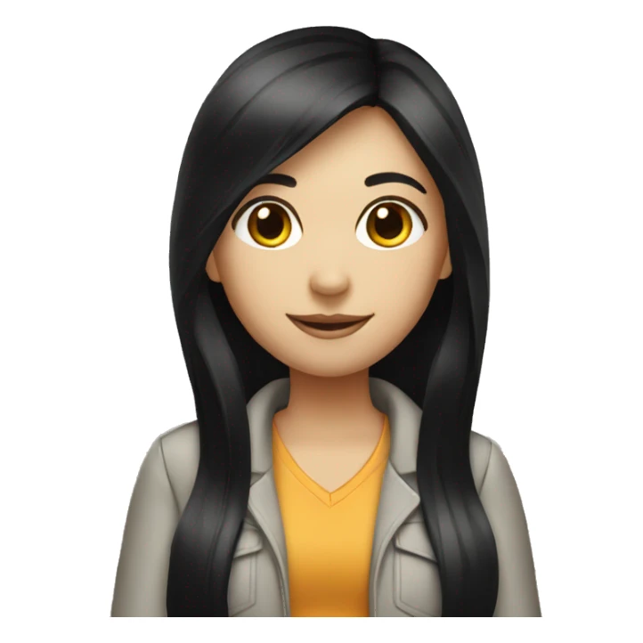 Environmental engineer girl long black hair sticker