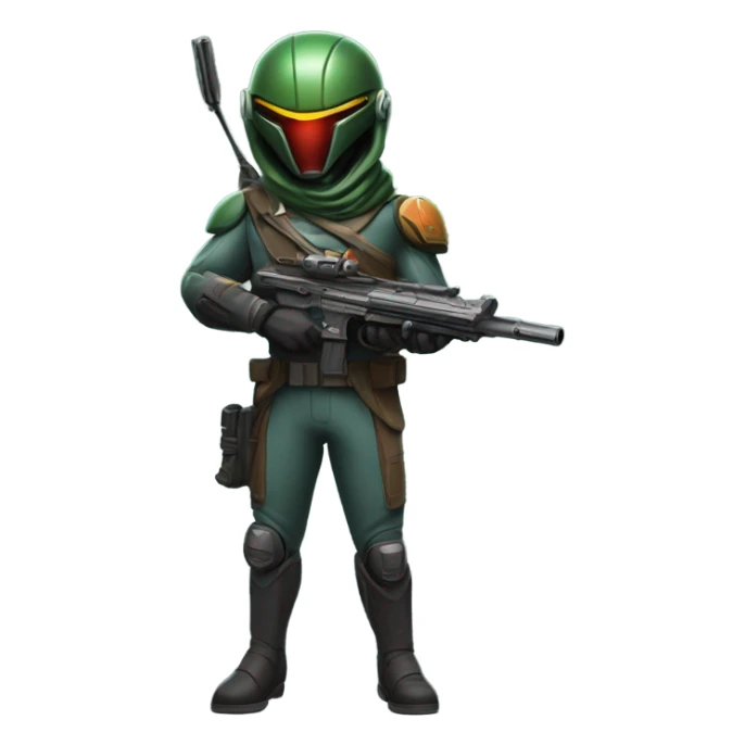 Martian secret service bounty hunter aiming rifle sticker
