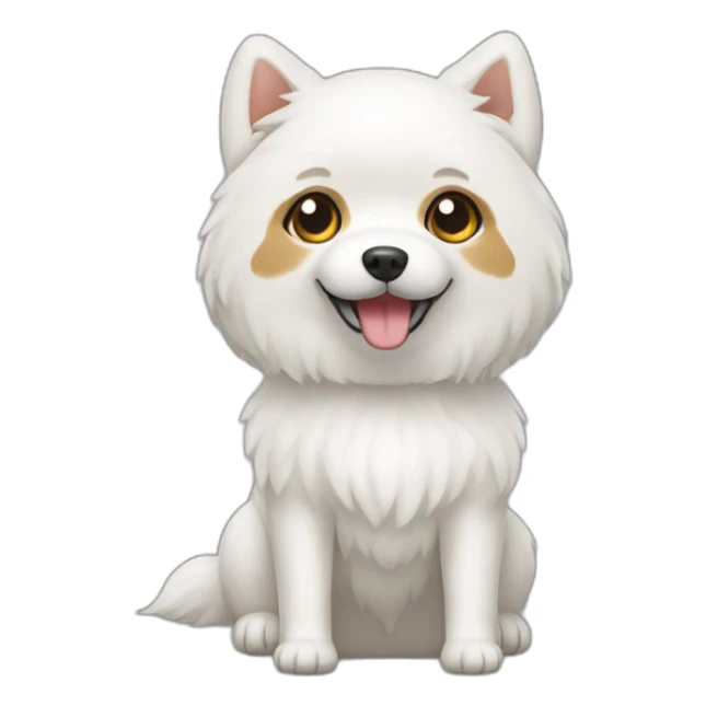 White Japanese Hokkaido dog  sticker