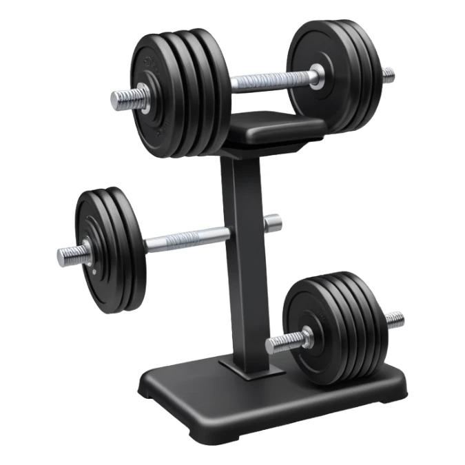 Gym training equipment with one-hour timer, dumbbell and weight plate sticker