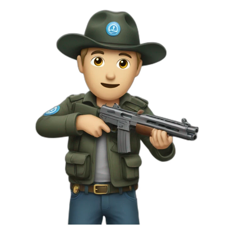 Un combrioleur avec un pistolet sticker