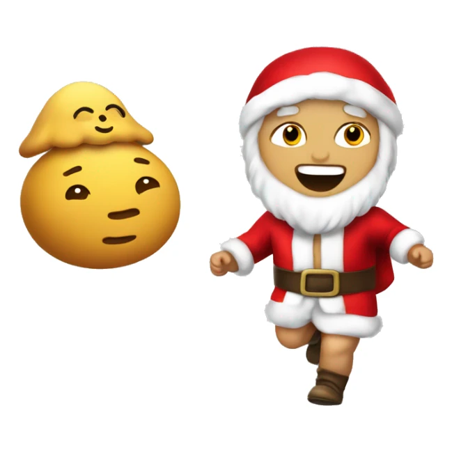 skipping sprint baby Jesus santa costume sticker