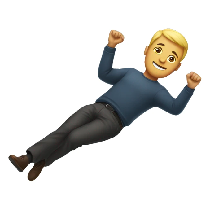 Man floating in the air on his back sticker