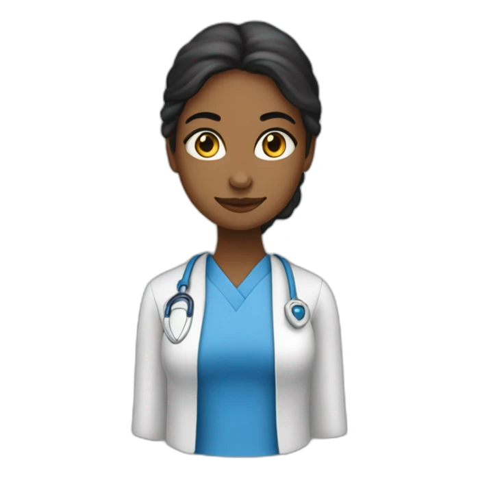 Chica pelo negro ojos azules con una coleta que es profesora de religión haciendo un okey con el dedo sticker