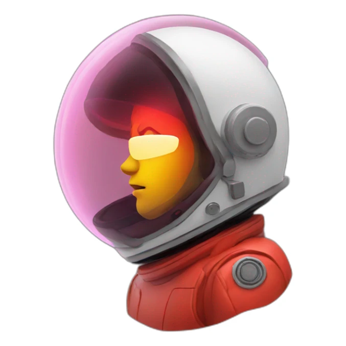 MAN IN A SPACE HELMET RED LIGHT sticker