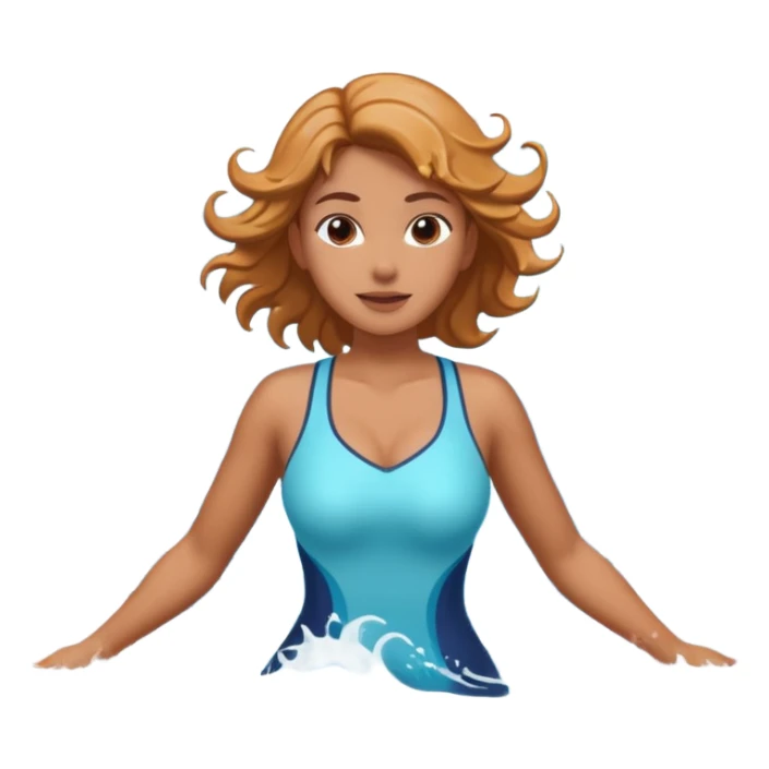 woman standing in ocean waves, water splashing around her, confident expression, dynamic sea motion, cinematic ocean vibe, 3D cartoon style, mobile game icon style, clean background, no text, no watermark
  sticker
