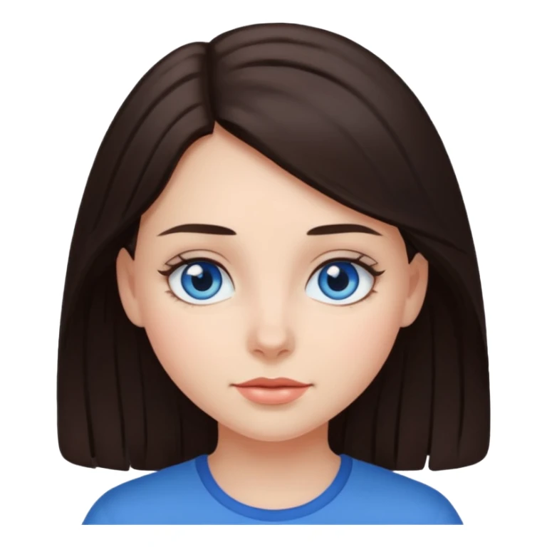 Chica pelo castaño oscuro y ojos azules sticker