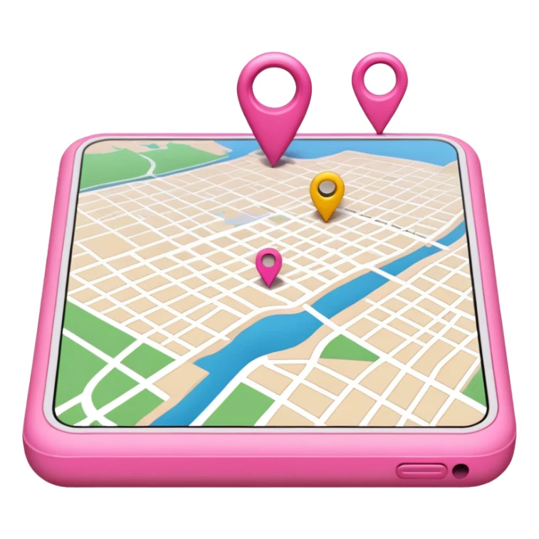 mix pink of a big gps map of the lines sticker