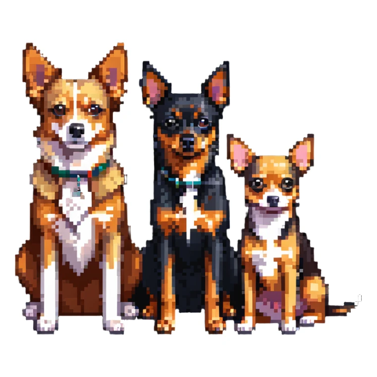 two shepherd dogs and a miniature pinscher Chihuahua together sticker