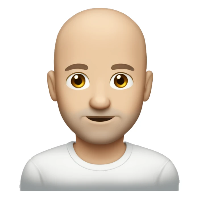 Curious bald white man with blue eyes and short brown goatee  sticker