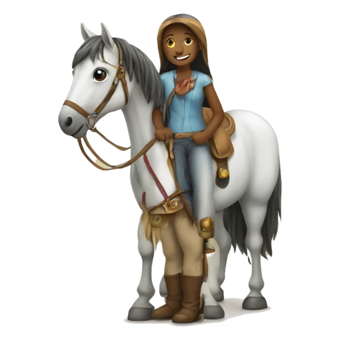 Light horse with a Girl   sticker