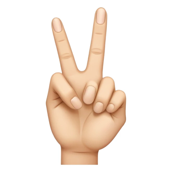 I need a hand emoji with the pointer finger and the middle finger up and together  sticker