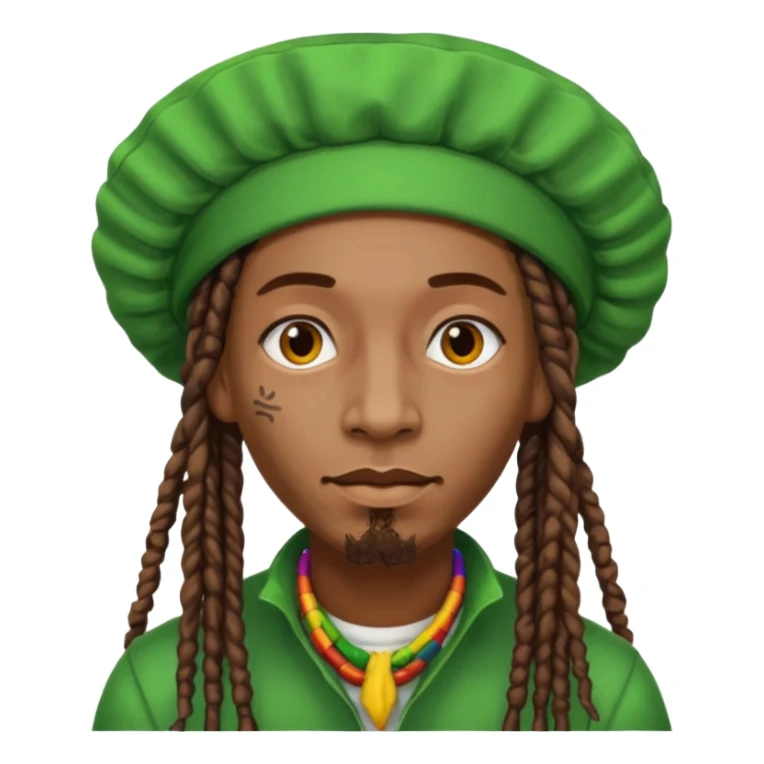 Jamaican dreads with a Jamaican bonnet no person sticker