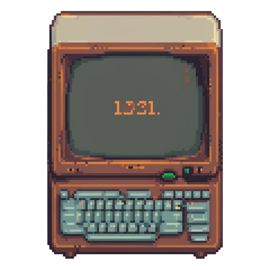 number 1337 in a retro computer terminal style, referencing leet speak, icon or emoji sticker