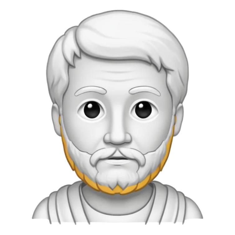 Aristotle drawing as a black outline icon, no fill, hand-drawn look sticker