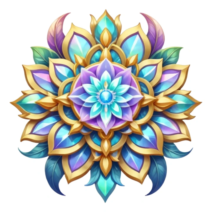 Epic divine legendary celestial flowery complex detailed iridescent aesthetic-scenery-Decorations sticker