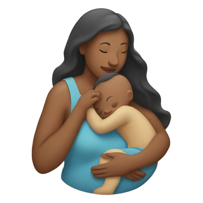 Mom holds the baby in her arms facing each other sticker