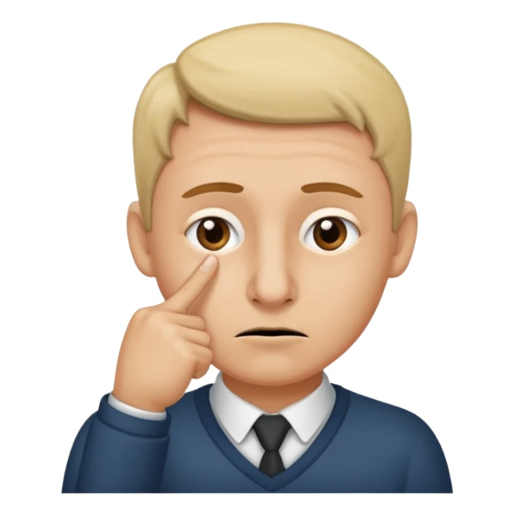 Face Swiping nose with index finger and thumb pointed down  sticker