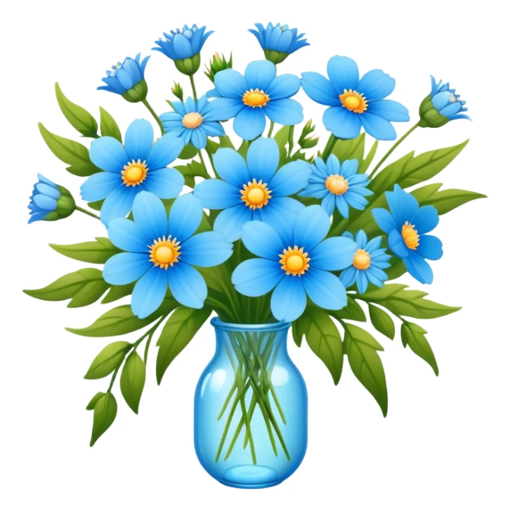 Mix of Light blue wildflowers bouquet sticker