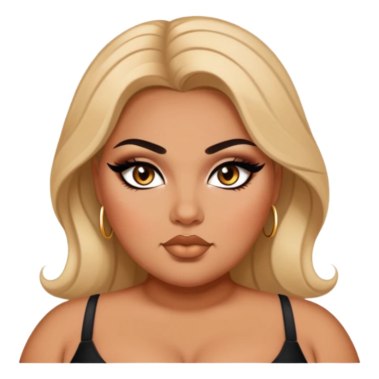 pretty plus size baddie with eyeliner  sticker