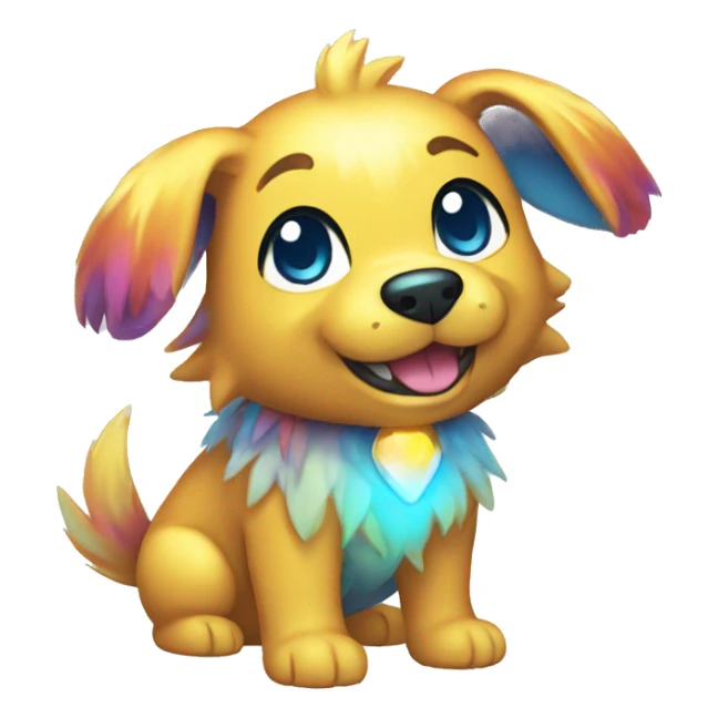 Colorful Gardient Shiny Electric Dog Pokémon sticker