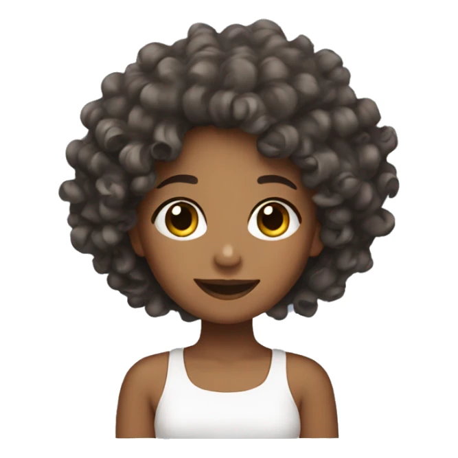 A girl with curly hair doing skincare sticker